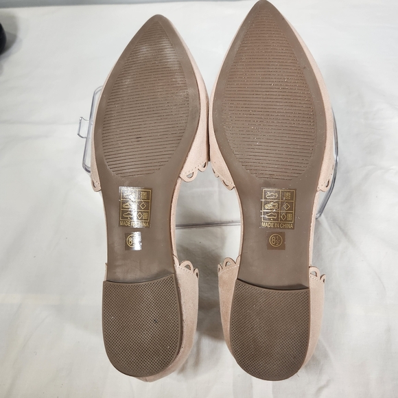 Chic Beige Flats with Scalloped Trim - Picture 4 of 9